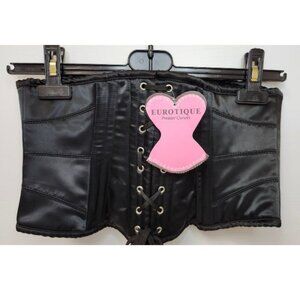 Eurotique Women's Black Cincher Waist Reduction W/Lacing & Zipper Size L